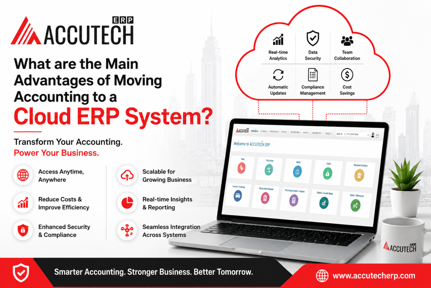 What are the main advantages of moving accounting to a cloud ERP system?